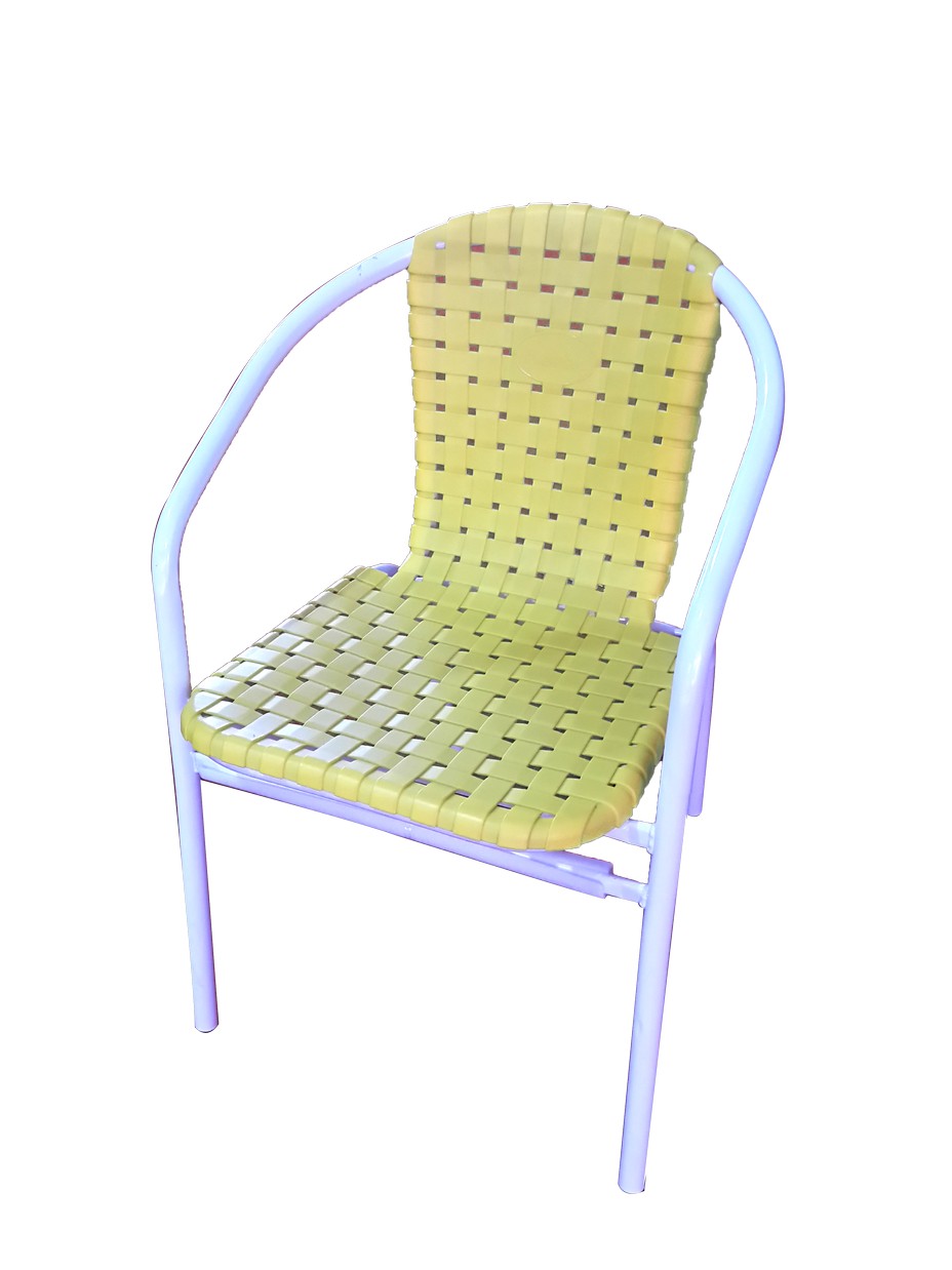 כסא מתכת בשילוב פלסטיק